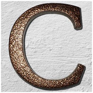 Hausnummer Aluminiumguss in 3D Design Antike Bronze ALLE ZAHLEN 200 mm