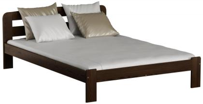 Nussfarbenes Bett Holzbett Kiefernholz mit Lattenrost 180x200 Doppelbett Nuss