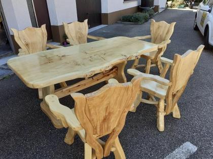6-teilige Massivholz Garnitur