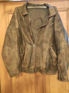 Lederjacke Vintage Bikerjacke von Maddox in Braun Größe 56