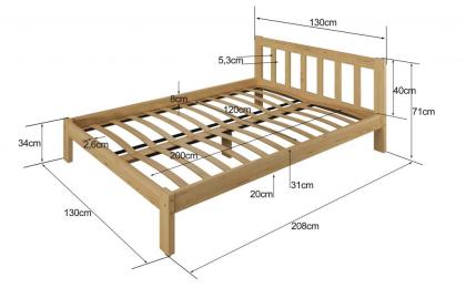 Weißes Bett Kiefernholz Gästebett 120x200cm mit Lattenrost