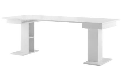Säulentisch Ausziehtisch Star 05 85-220x77x85cm Weiß Matt Esstisch Wohnzimmertis