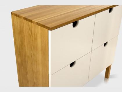 EVA KOMMODE EICHENHOLZ EICHENKOMMODE MASSIVHOLZ BLUM-BESCHLÄGEN 95x40x90cm
