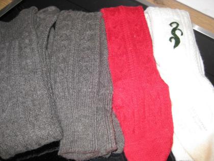 4 Paar Herren Trachtensocken weiß, rot, braun, Schurwolle getragen TOP Gr. 42-43