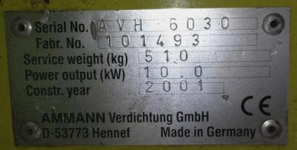 AVH 6030 AMMANN Rüttelplatte