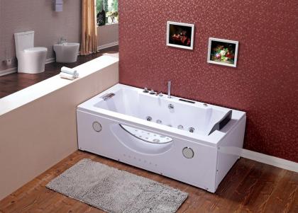 Badewanne Whirlpool Jacuzzi Düsen LED Rechteckig Ozonsystem 180x90x61cm Massage 