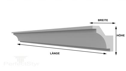 1M FS1 Polystyrol Stuckleiste Lichtprofile 12cm Breite 8cm Höhe Hartschaum Innen