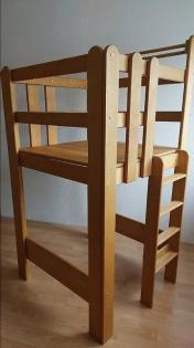 Kinder/Jugendbett mit Turm aus Erle-Vollholz