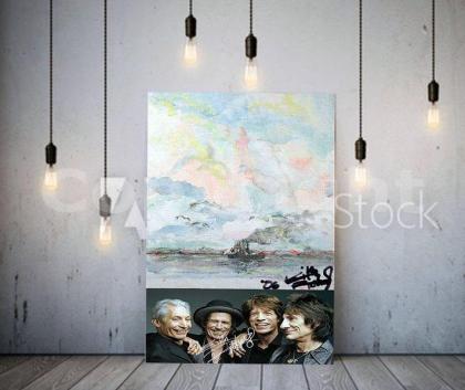 KEITH RICHARDS Kunstwerk 70x50 cm auf Leinwand mit Keilrahmen! Sensationelles Ro