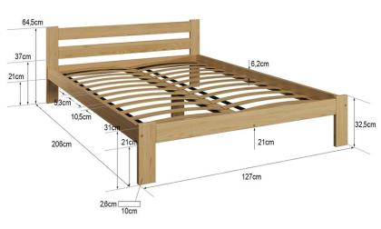 Bett Massivholzbett Holzbett Lattenrost unlackiert unbehandelt 90/ 120/ 140/ 160