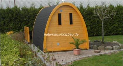 Sauna Pod, massives Naturhaus Saunapod in 46 mm und 58 mm Wandstärke, massive Sa