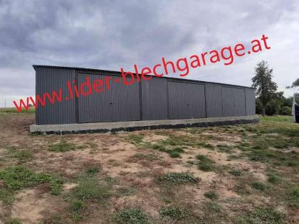 Blechgarage 15x6 m Garage Lagerraum Halle aus Stahl Stahlhalle verzinkt