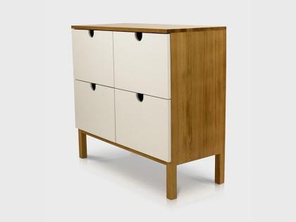 KOMMODE EICHENHOLZ MASSIVHOLZ TRANSPARENT LACK
