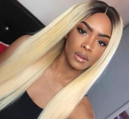 T-Part Lace Wig ECHTHAARPerücke Hellblond #613 dunkles Rooting NEU