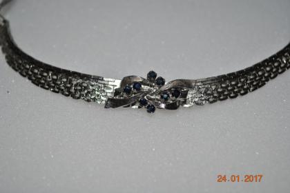 2. er Set Armband und Kette 835er Silber je 8. echte Saphire