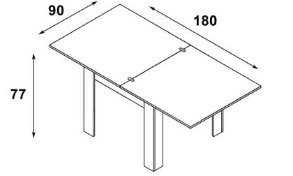 Tisch Saturn 90-180x77x90 cm Küchentisch Esszimmertisch Esstisch Wohnzimmer Quad