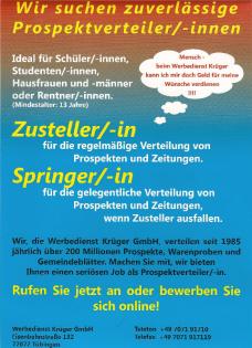Austräger in Gomaringen-Stockach gesucht!