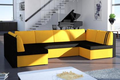 Sofa Couch Ecksofa Eckcouch Schlaffunktion Bettkasten - SILVIO