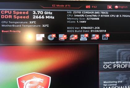 Corsair ONE Elite i7-8700k 32GB RAM PC