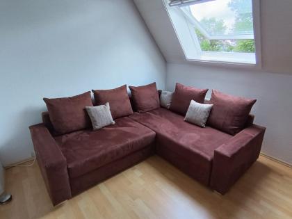 Couch in L-Form, braun, 240x200cm
