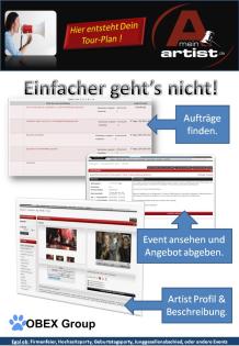 Online Evntplanung und Künstlerverzeichnis