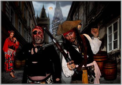PIRATEN DER KARIBIK Shows! Kapitän Jack Sparrow Double & Crew!