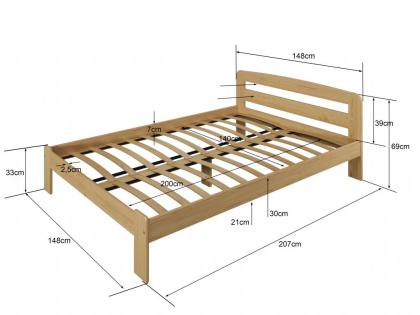 Bett Nuss Holzbett mit Lattenrost Matratze Kieferholz Schaummatratze Kinderbett