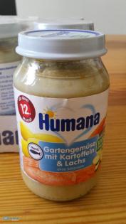6 x 220g Humana Gartengemüse mit Kartoffeln & Lachs 12.Monat 100%