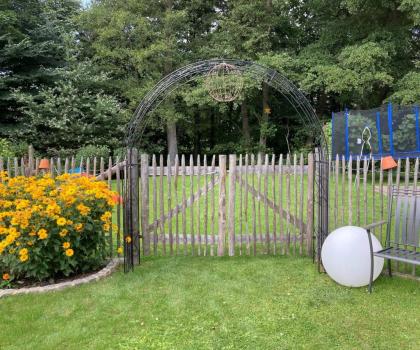 Massiv Rosenbogen PARIS Lilie-Spitze oder Rund Pergola Metall Rosenbögen Torboge