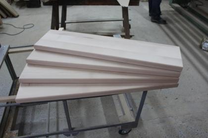 13 x HOLZTREPPENSTUFEN STUFEN BUCHE BEIZE ZWEISEITIG KLAR 1x Podest 89x87, 5cm N