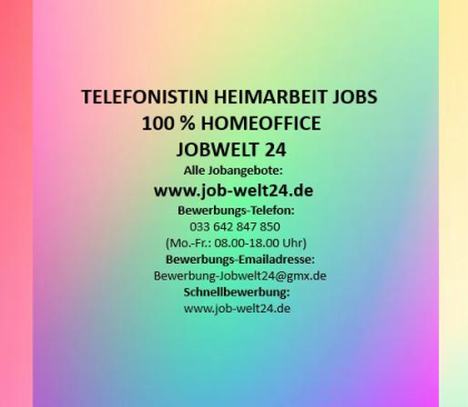 Job Telefonistin Heimarbeit Homeoffice Stralsund und ü-all Verdienst bis 43, 20 