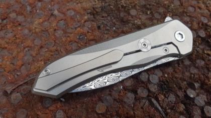 Brown Knives Servo #41 Damasteel Damast Custom Flipper