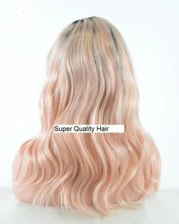 TOP VIRGIN ECHTHAAR Perücke LACE Front Wig Hellblond Rosé NEU Deutschland