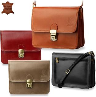 Italienische kleine Ledertasche Damentasche Handtasche Schultertasche Naturleder