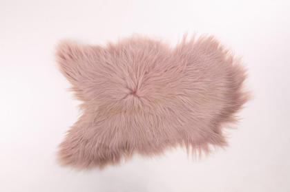 Schaffell Lamfell Kunstfell Sheepskin Teppich rosa Bettvorleger