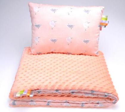 Bettwäscheset für Kinder Bettenset Kissen 30x40cm Decke 75x100cm L056 Lachsfarbe
