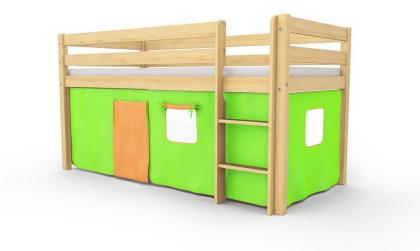 Kinderbett Jugendbett Spielbett Hochbett Etagenbett mit Vorhang Lattenrost Kiefe