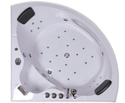 Badewanne 155x155x66 Wanne Whirlpool Jacuzzi Eckwanne Beleuchtung 30xDüsen isoli