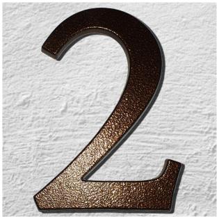 Hausnummer Aluminiumguss in 3D Design Antike Bronze ALLE ZAHLEN 200 mm