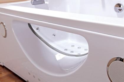 Badewanne 180x90x61cm Whirlpool Jacuzzi Düsen LED Rechteckig Ozonsystem Model 00