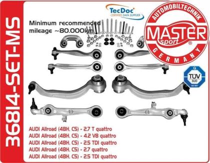 QUERLENKERSATZ AUDI ALLROAD 4BH C5 VORNE VERSTÄRKT QUERLENKER 10TLG 36814-SET-MS