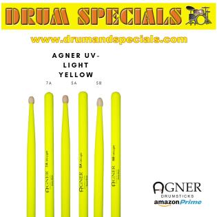 Agner Drumsticks UV Yellow 7A 5A 5B