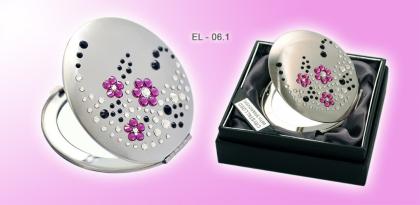 Taschenspiegel aus Metall Serie EL-06 ELENPIPE MADE WITH SWAROVSKI® ELEMENTS