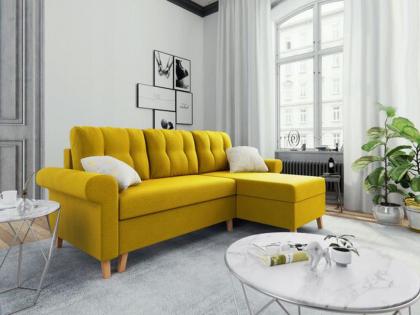 Sofa Couch Oslo Schlafsofa Ecksofa ausziehbar mit Schlaffunktion mit Kissen