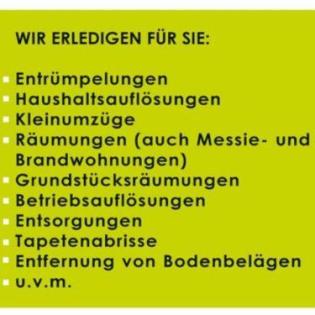 Entrümpelung Kleintransporte Haushaltsauflösung Wohnungsauflösung Hausmeister