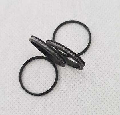 Set 4 Ringe - 17 mm 53 - schwarz mit kleinen Steinchen - Minimalismus Design