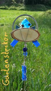 Deko/Gartenstele/Stecker aus Glas und Holz im Drachenshop Mülheim_Essen_Oberhaus