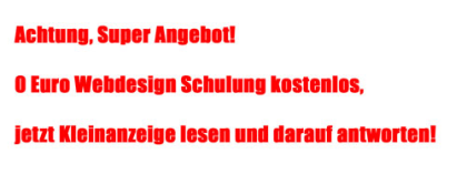 Webdesign Schulung kostenlos! Schulungsvideos 0 Euro Schulung