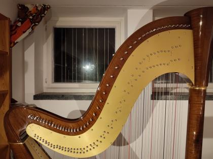Konzertharfe (Atlantide Prestige, Camac), Farbe: Walnuss