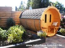 Fasssauna, Saunafass, Holzfasssauna, Aussensauna, Gartensauna, Saunabau, Sauna